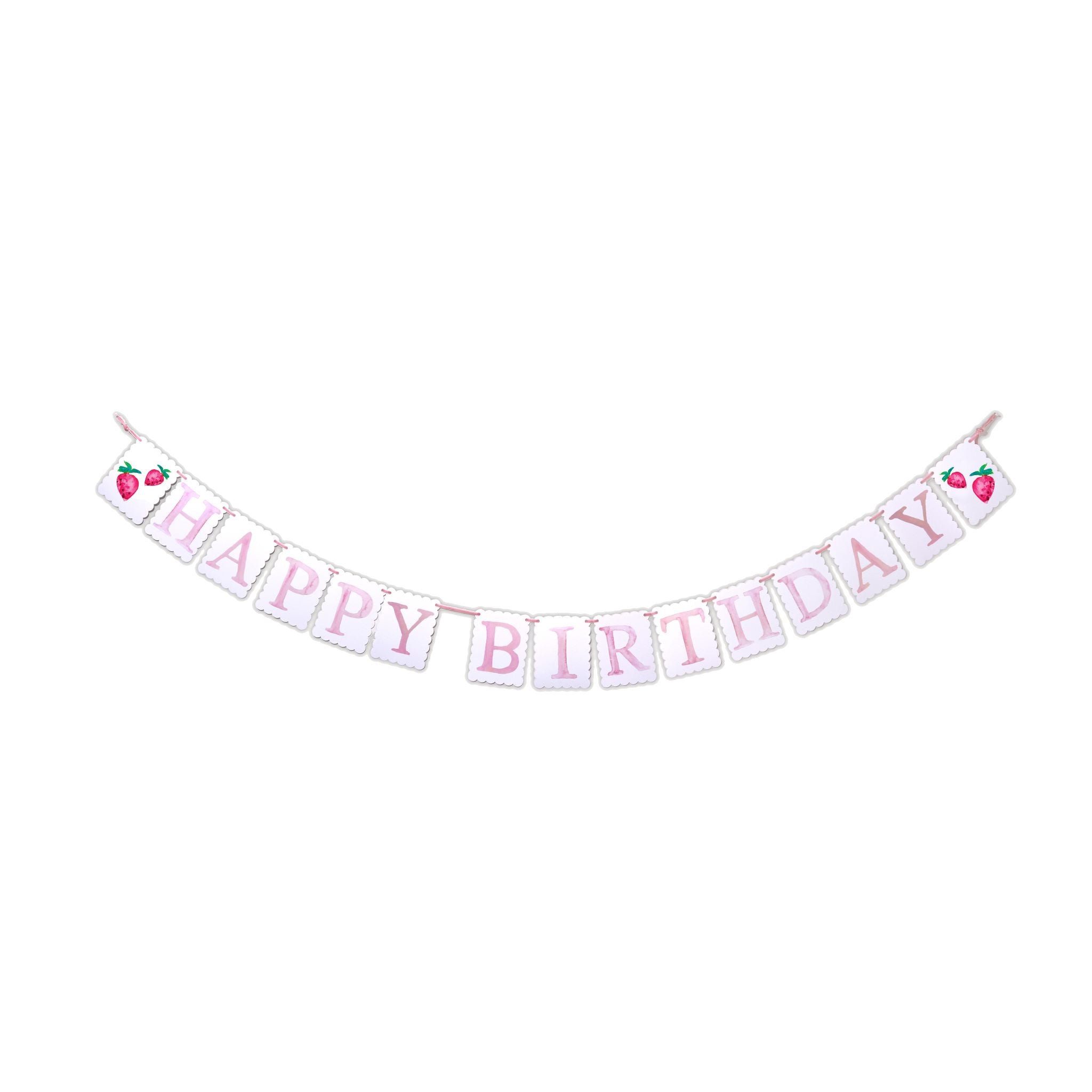 "Happy Birthday" Banner - Strawberry