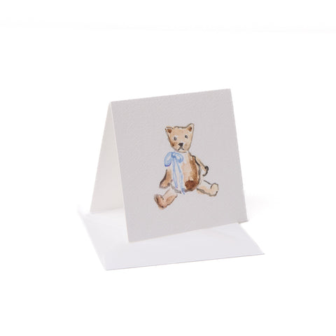 Teddy Bear with Blue Bow Enclosure Card
