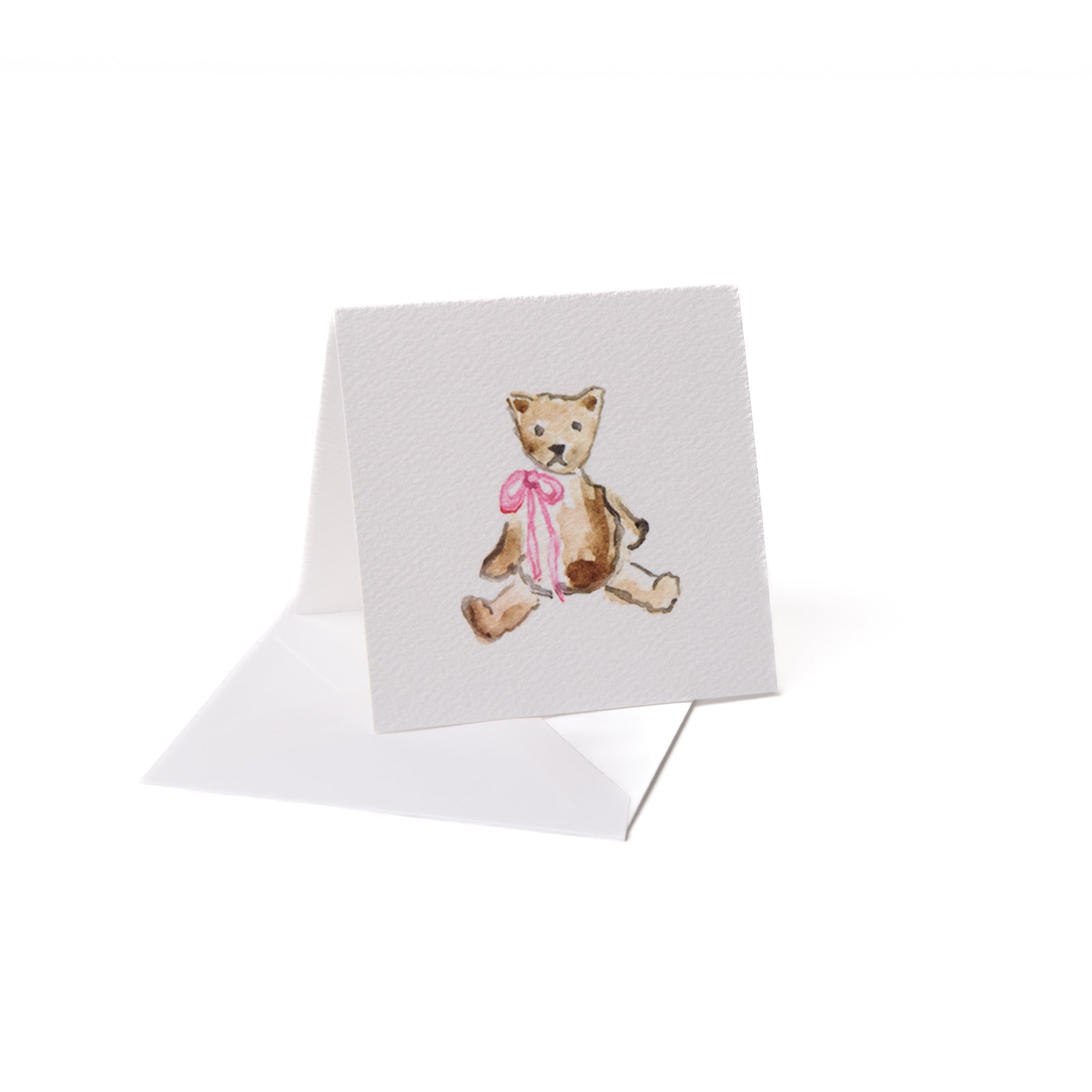Teddy Bear with Pink Bow Enclosure Card