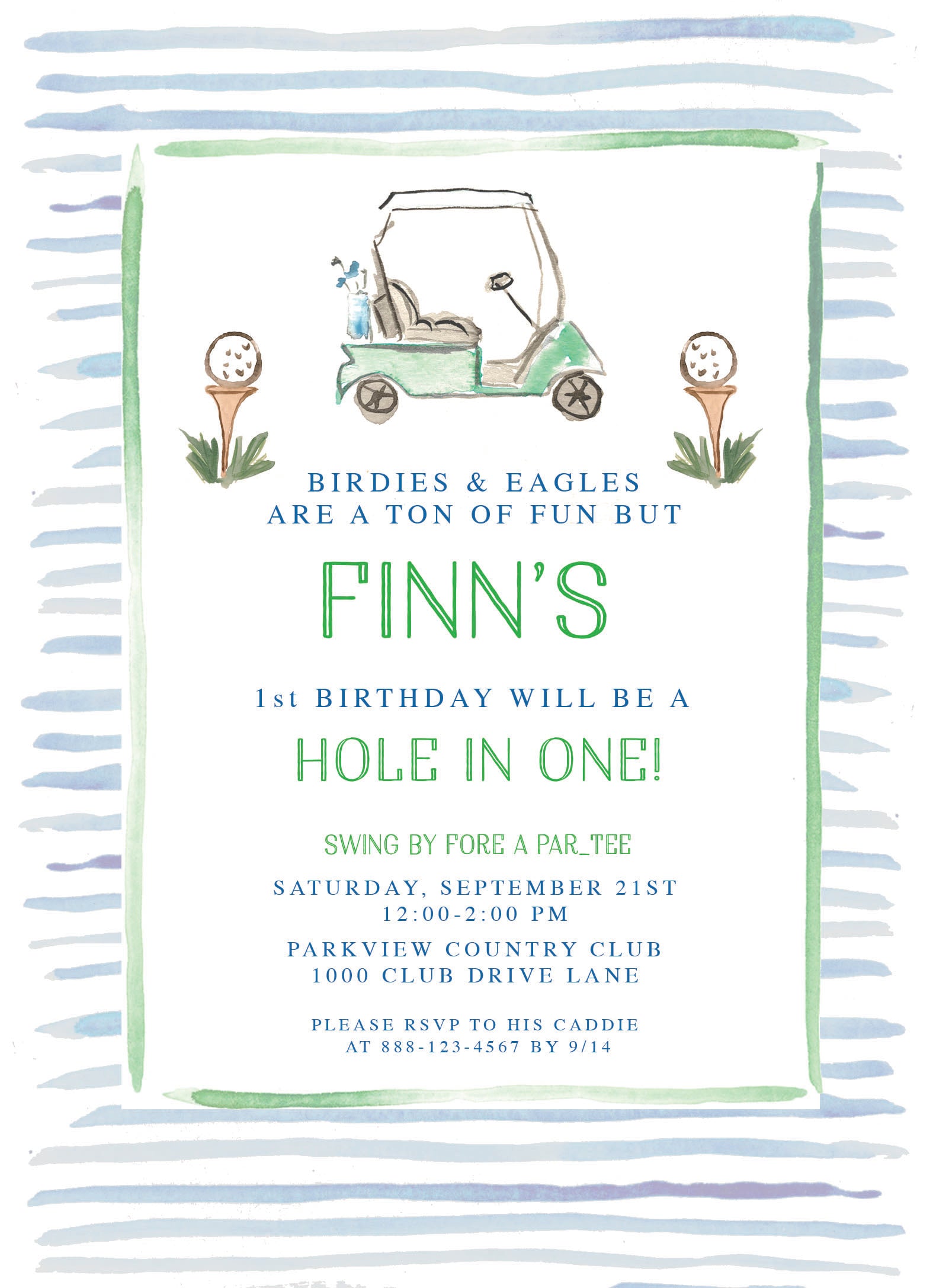 Golf Birthday Invitation