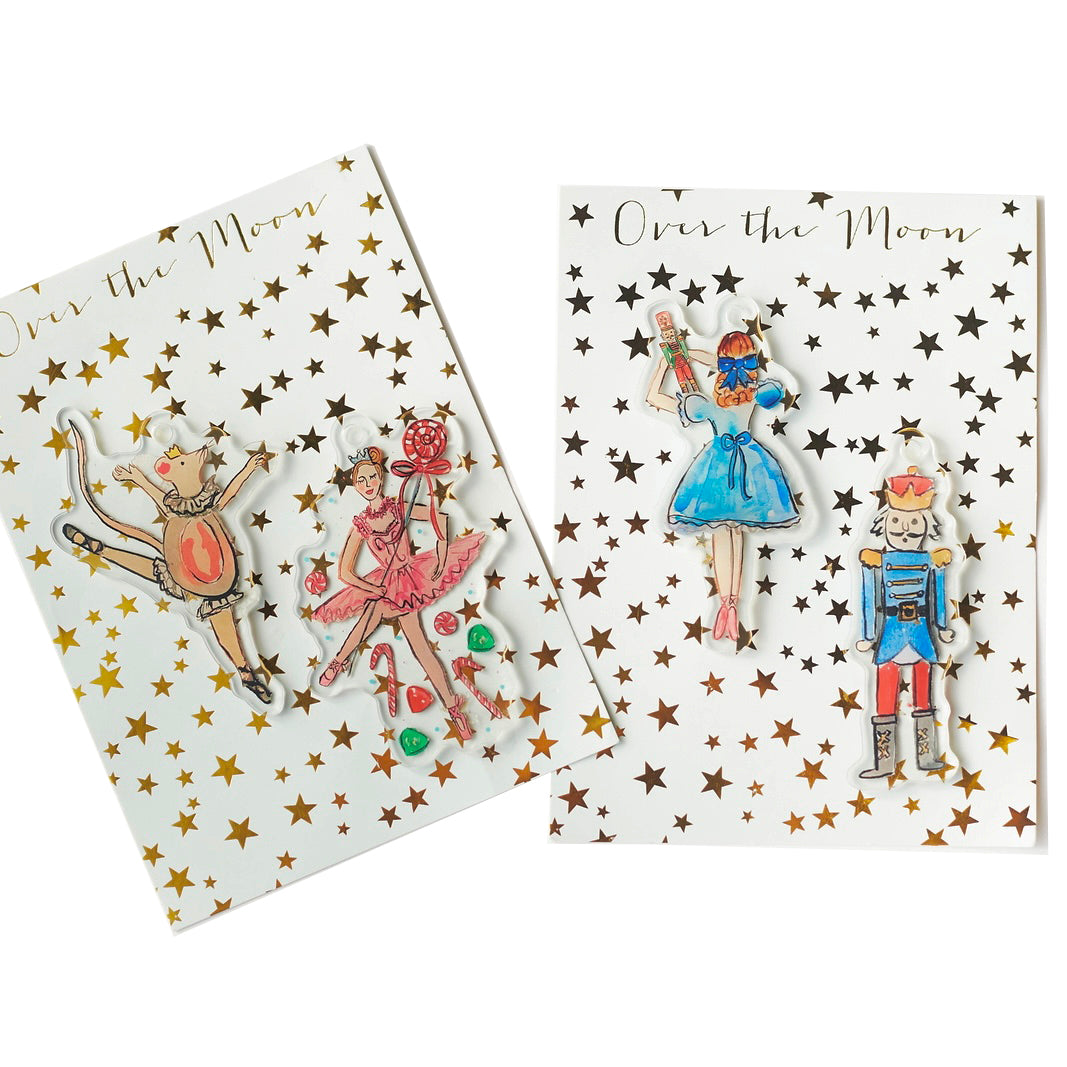 Clara & Nutcracker Acrylic Ornament Set
