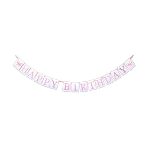 "Happy Birthday" Banner - Pink Bow