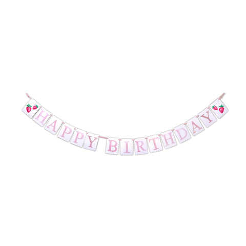 "Happy Birthday" Banner - Strawberry