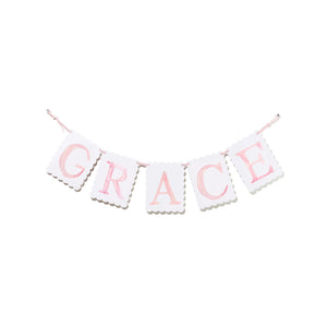 Pink Custom Banner with Velvet Ribbon