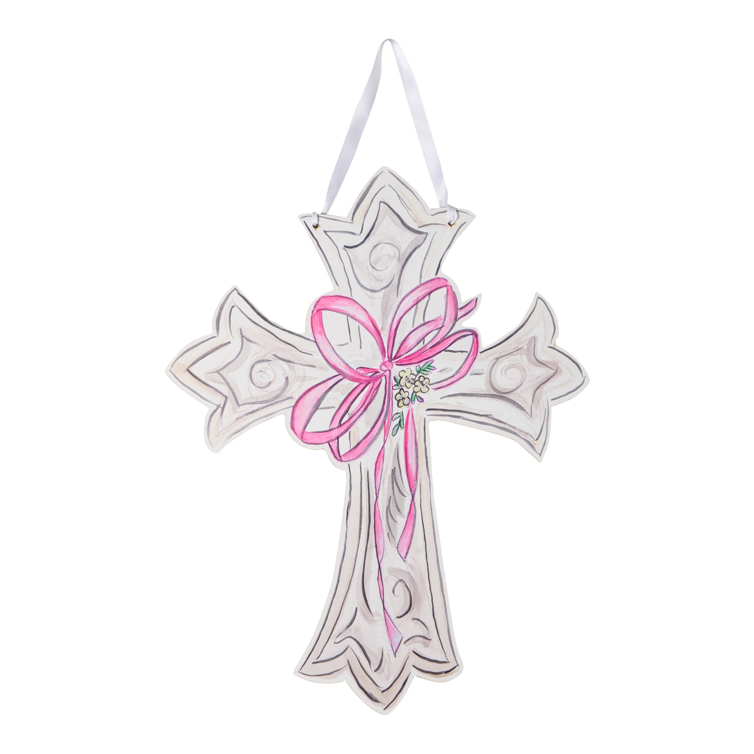 Cross Hanger - Pink Bow