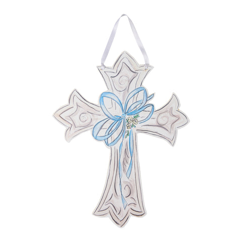 Cross Hanger - Blue Bow