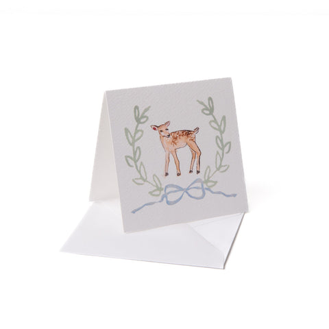 Deer with Blue Bow Enclosure Card