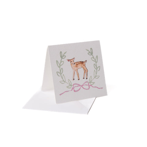 Deer with Pink Bow Enclosure Card