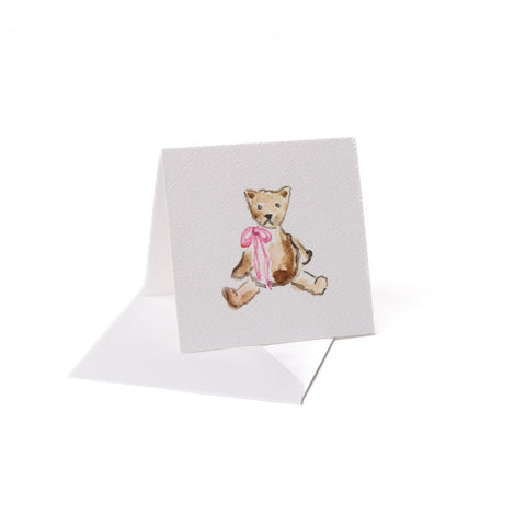 Teddy Bear with Pink Bow Enclosure Card