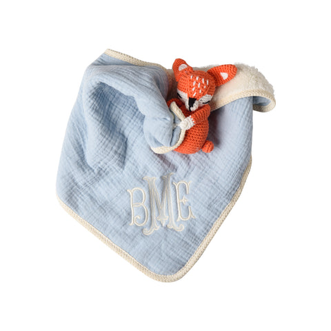 Fox Lovey with Crocheted Rattle
