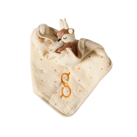 Deer Lovey with Crocheted Rattle