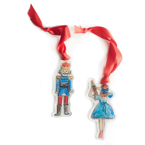 Clara & Nutcracker Acrylic Ornament Set