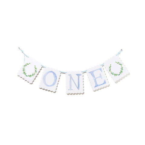 "ONE" Highchair Banner with Wreath