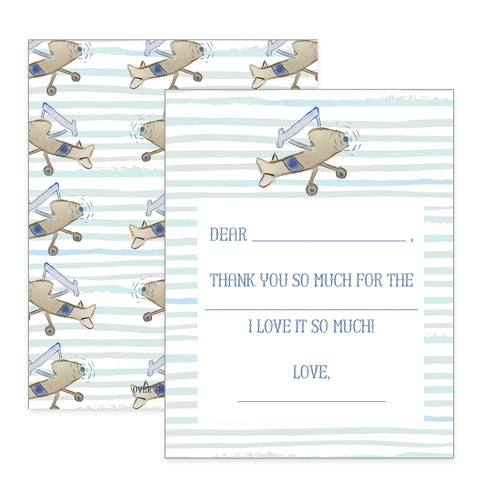 Children's Airplane Thank You Notecards