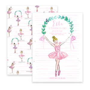 Ballerina Birthday Invitation - Blonde