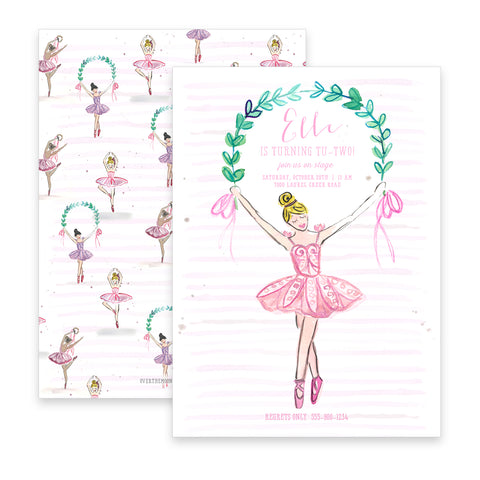 Ballerina Birthday Invitation - Blonde