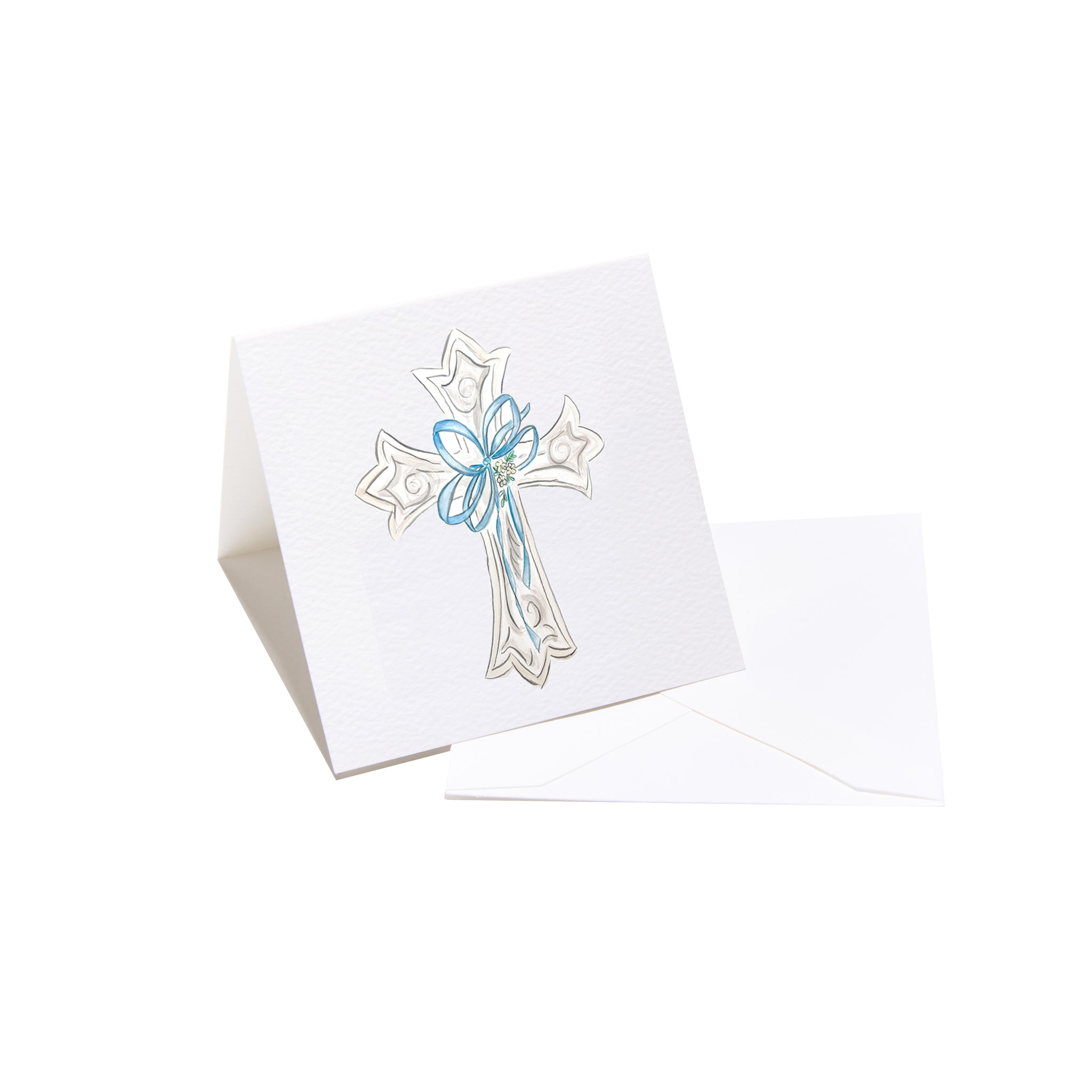 Cross Enclosure Card - Blue Bow