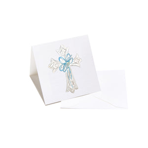 Cross Enclosure Card - Blue Bow