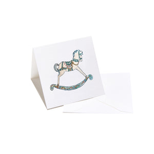 Rocking Horse Enclosure Card - Blue