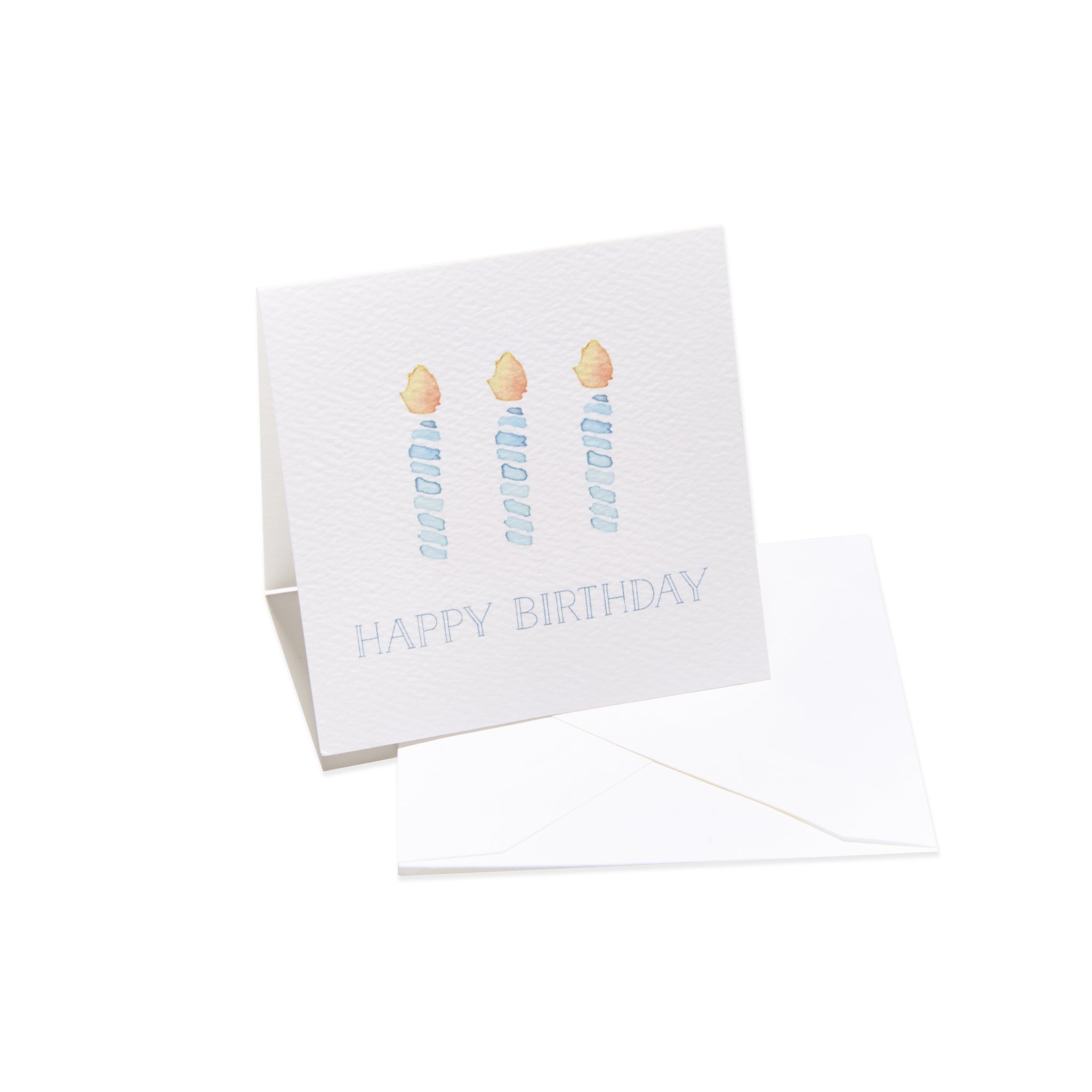 "Happy Birthday" Blue Candles Enclosure Card