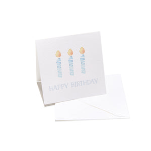 "Happy Birthday" Blue Candles Enclosure Card