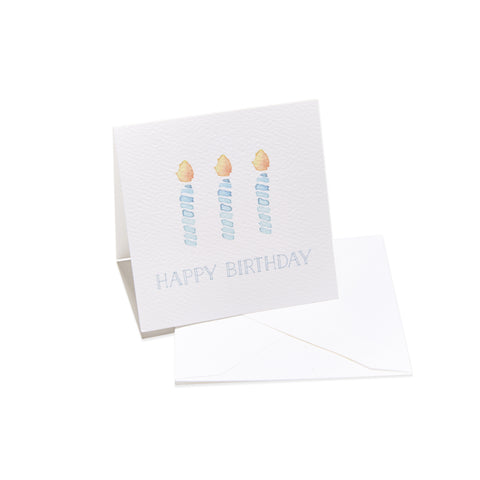 "Happy Birthday" Blue Candles Enclosure Card