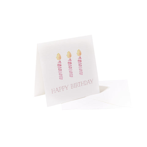 "Happy Birthday" Pink Candles Enclosure Card