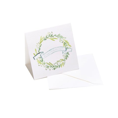 "Congratulations" Wreath Enclosure Card