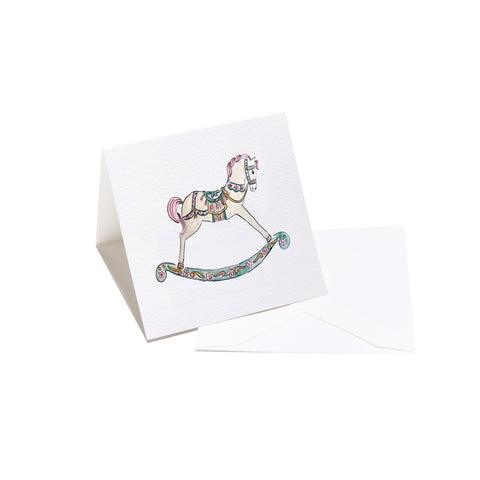 Rocking Horse Enclosure Card - Pink