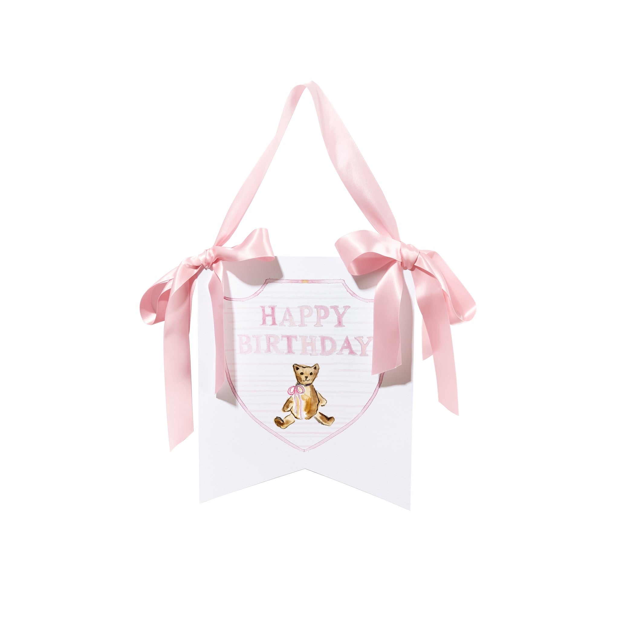 "Happy Birthday" Teddy Bear Hanger - Pink