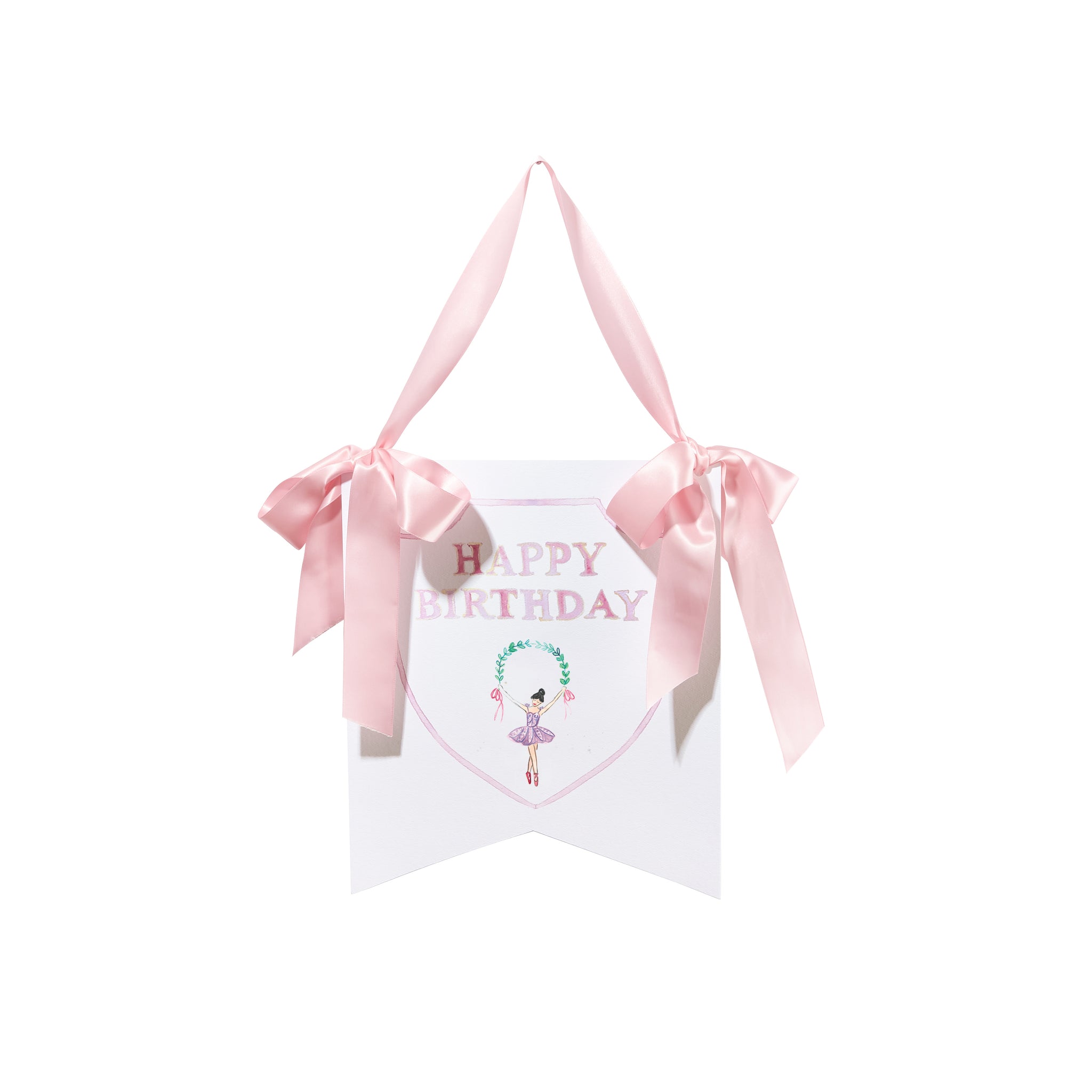 "Happy Birthday" Ballerina Hanger - Brunette