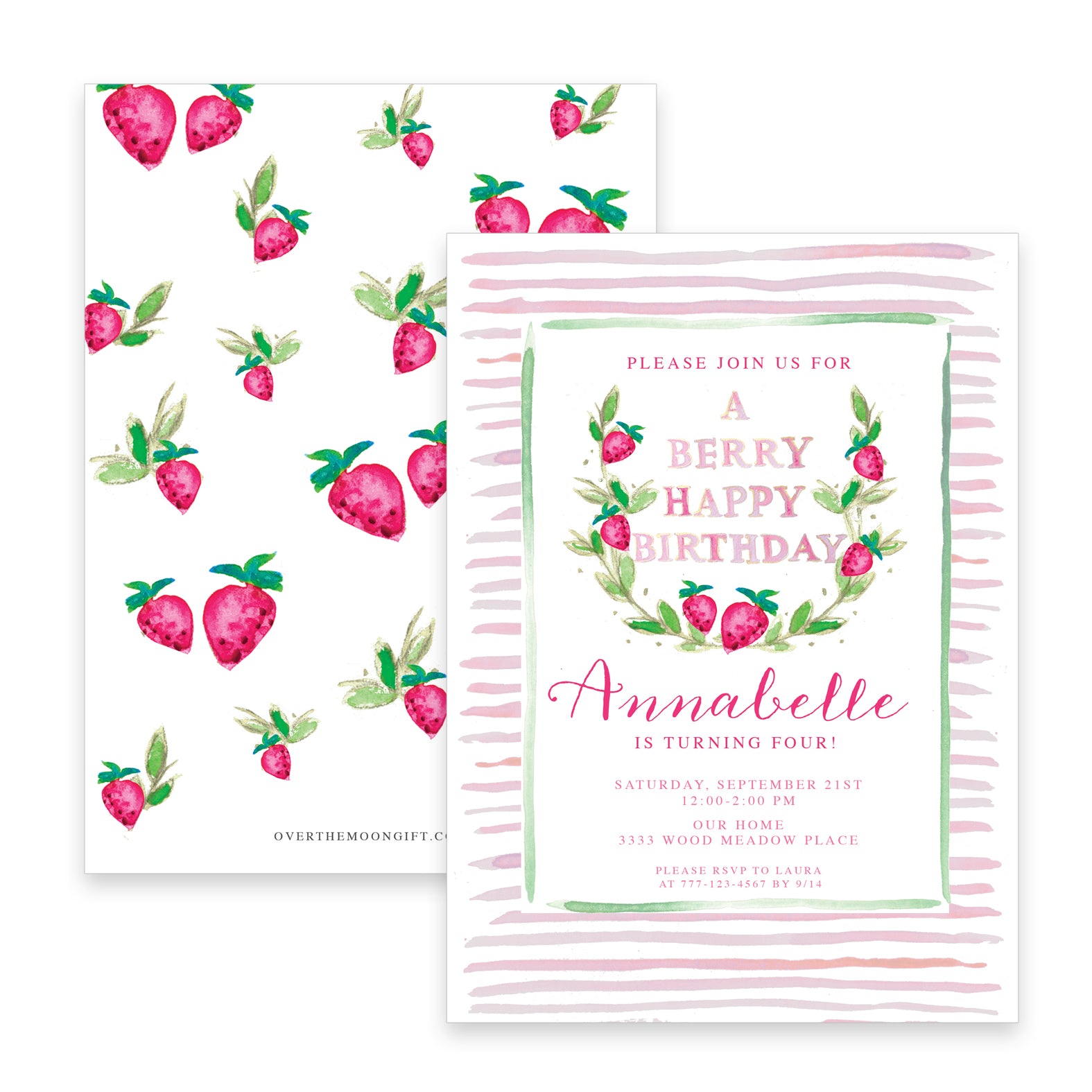 Strawberry Birthday Invitation