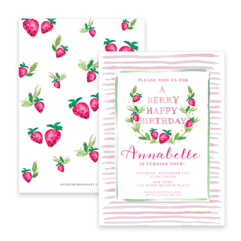 Strawberry Birthday Invitation