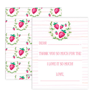 Children's Strawberry Thank You Notecards