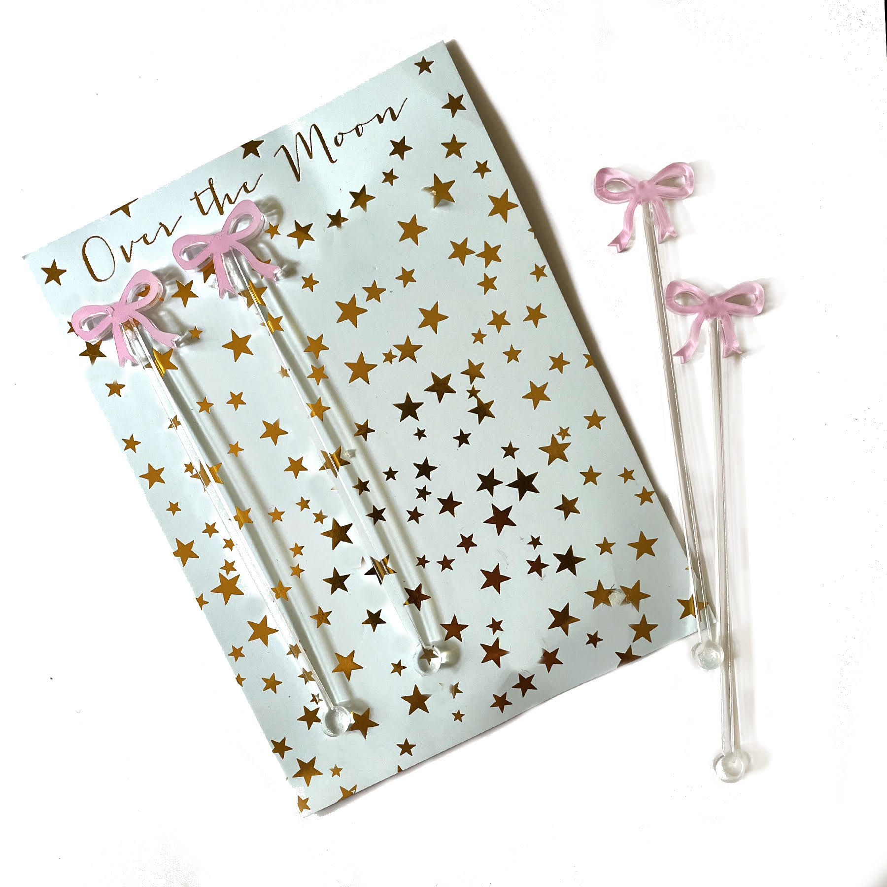 Pink Bow Stir Sticks