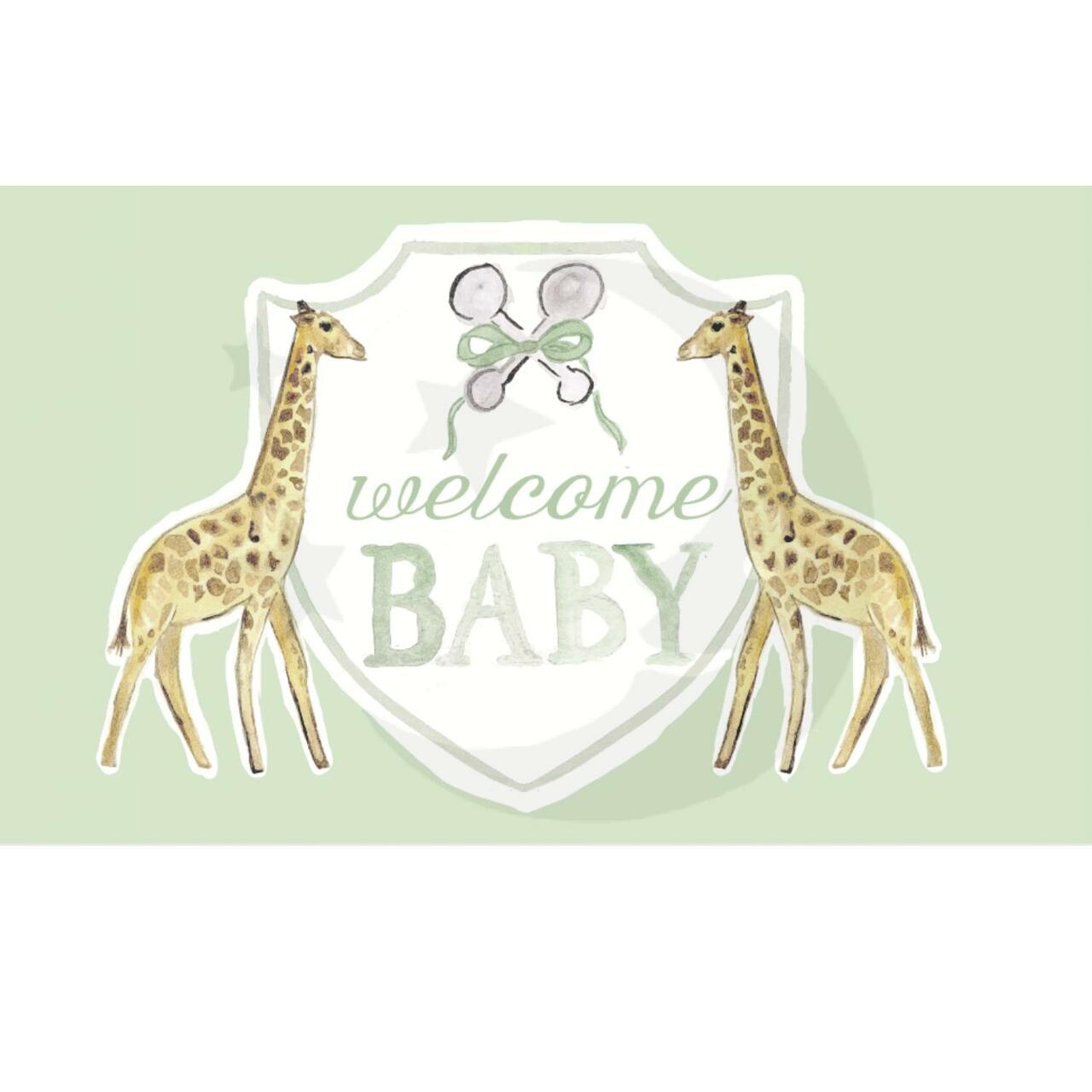 "Welcome Baby" Giraffe Flag