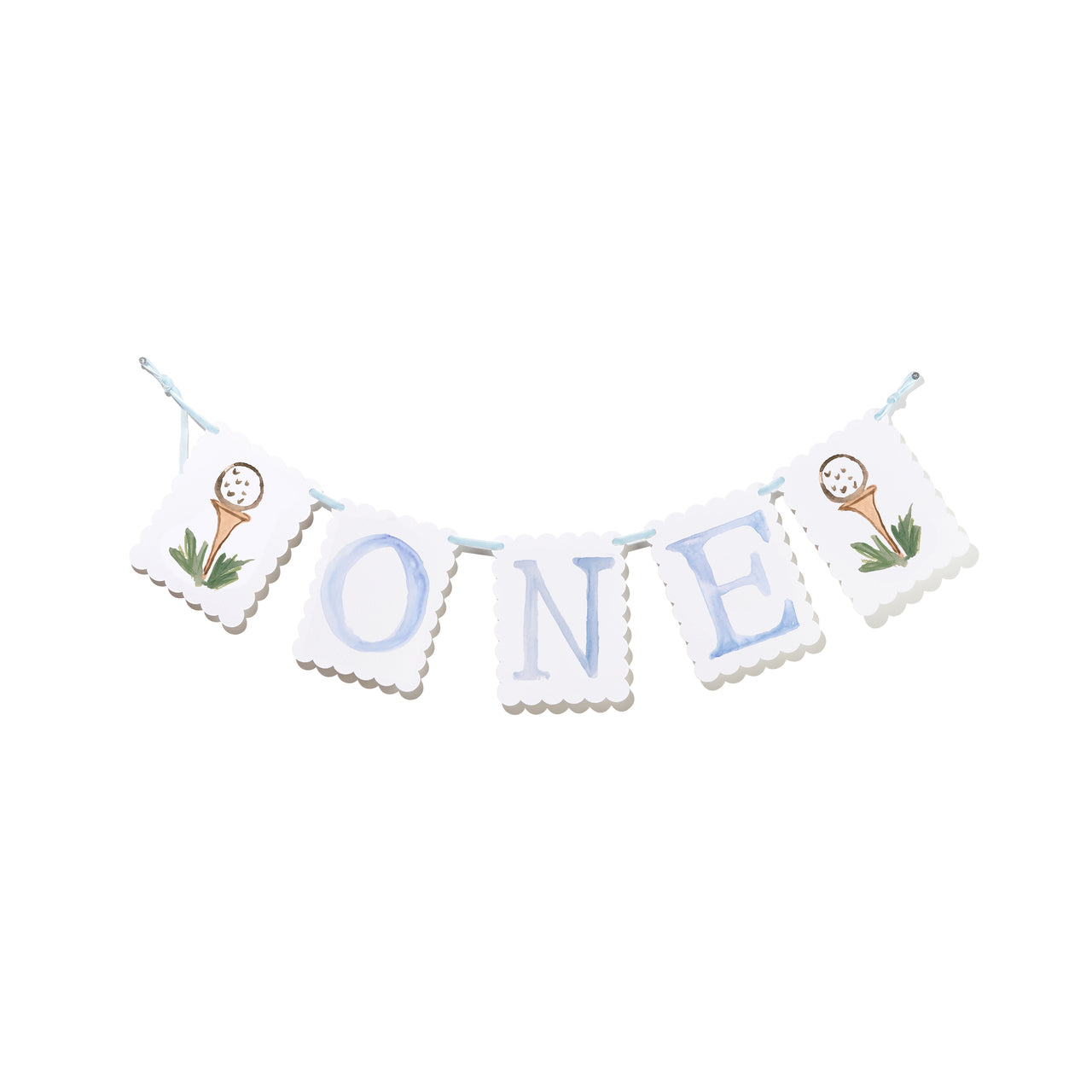 "ONE" Highchair Banner with Golf Tee End Pieces