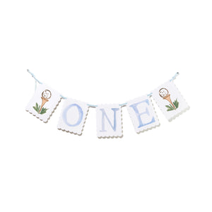 "ONE" Highchair Banner with Golf Tee End Pieces