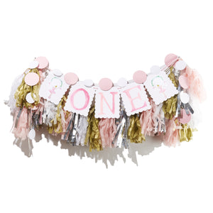 Ballerina Birthday "ONE" Highchair Banner Kit