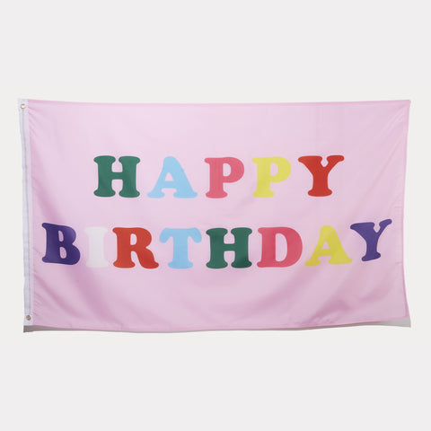 "Happy Birthday" Colorful Letter Flag