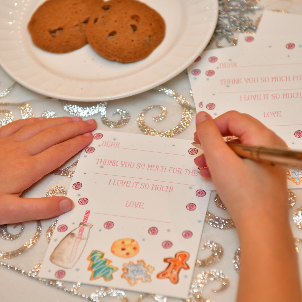 Children's "Milk and Cookie” Holiday Thank You Notecards