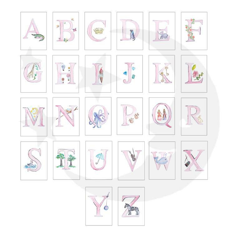 Pink Letter Print Set
