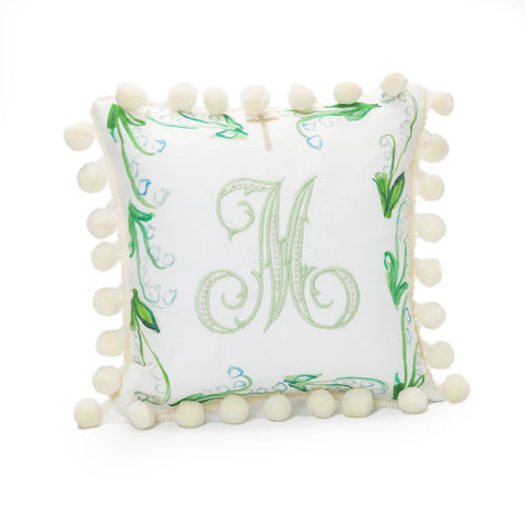 Lily of the Valley Mini Pom Pom Pillow