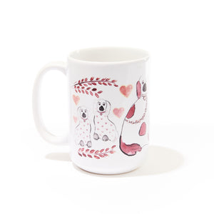 Pink Ceramic Multi-Dogs Mug