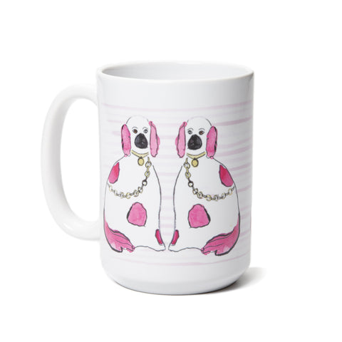 Pink Ceramic Dogs Mug