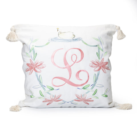 Swan Print Pillow