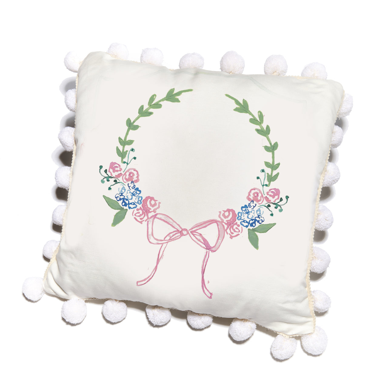 Wreath with Bow Pillow